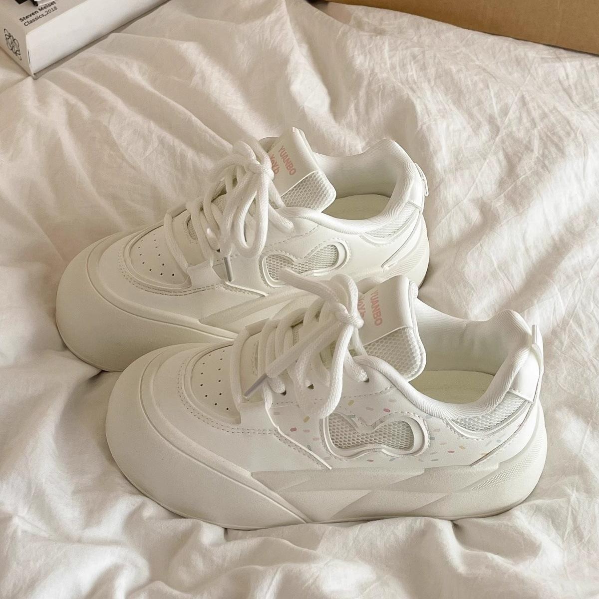 

Summer mesh breathable pink board shoes women s 2025 new platform white shoes versatile casual bread shoes ins tide 40