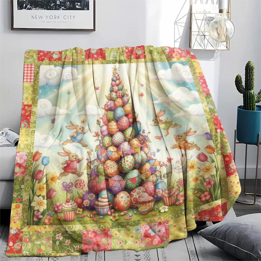 1Pc Cartoon Print Flannel Blanket, High Quality Comfortable for All Seasons, Home Decor, Warmth and Comfort, Perfect for Christmas Birthday Gift