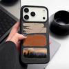 Watercolor Spots Print Case For iPhone 17 16 Pro Max iPhone 15 14 13 Pro Max 11 16e 17e Luxury Leather Texture Matte Silicone Cover