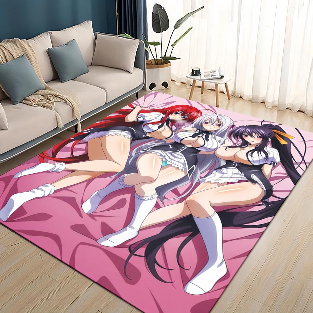 3D Cartoon High School DxD Sexy Girl Rias Akeno Asia Carpet Rug for Living Room Bedroom Home Sofa Decoration,Non-slip Floor Mat