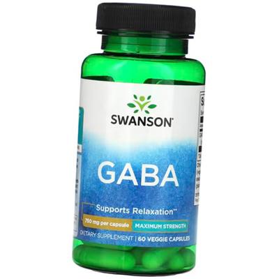 Gamma-aminobutyric Acid, GABA Maximum Strength 750, 60vegcaps (72280065)