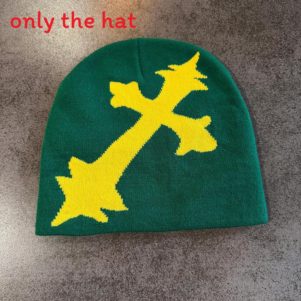 Y2 Knitted Beanie With Embroidered Print For Cold Weather Fashion