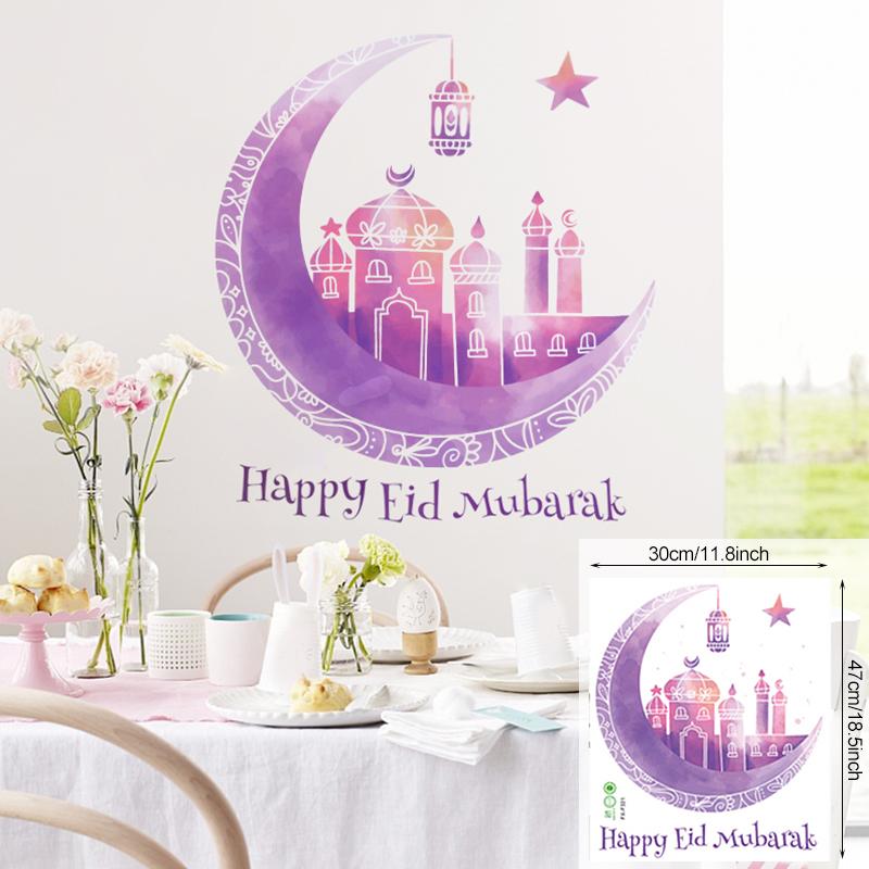 Ramadan Wandaufkleber Mond Stern Laterne DIY Wandaufkleber Ramadan Kareem Dekoration für Zuhause 2024 Islamisch Muslimisches Wandbild Eid Mubarak