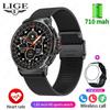 LIGE V69 Smartwatch 1,85" Stor Skærm Puls Blodilt Multi-Sport Vandtæt Udendørs Ur Sort