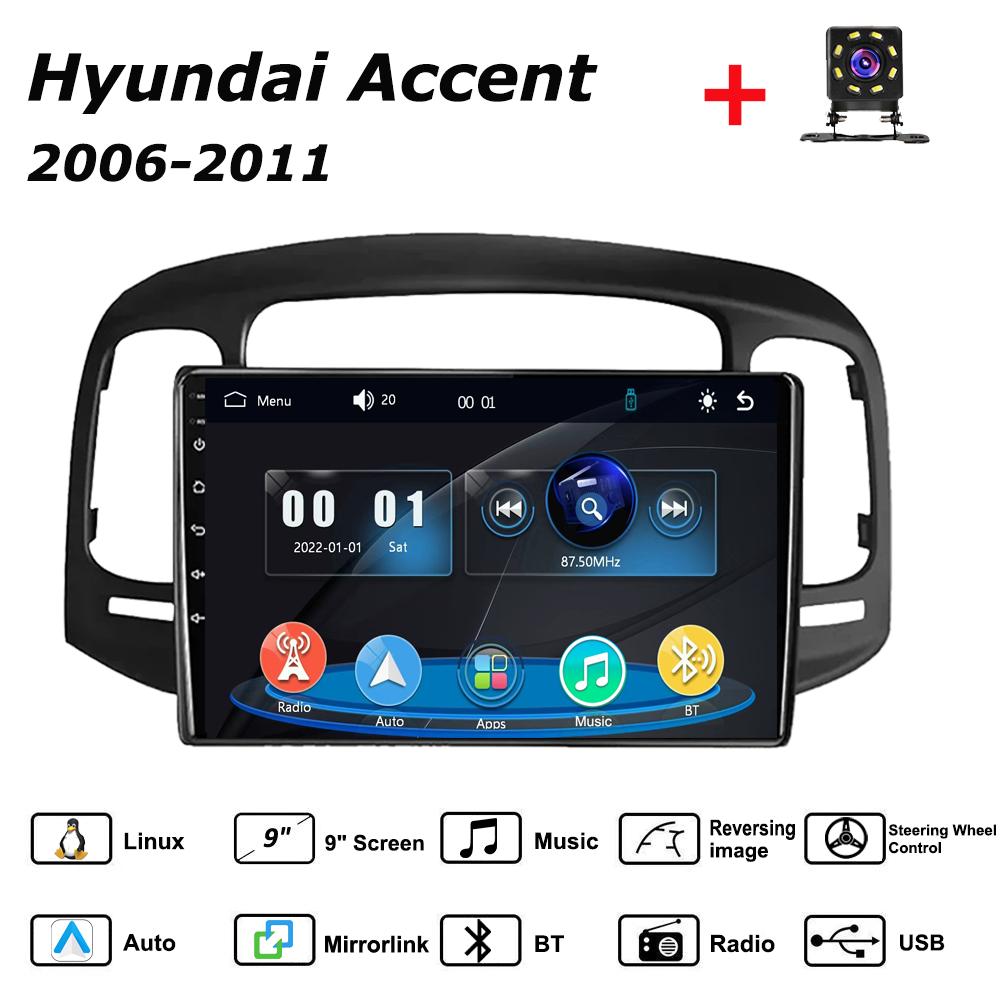 

Car Radio Multimedia MP5 Player Head Unit Stereo BT For Hyundai Accent 2006-2011 чёрный