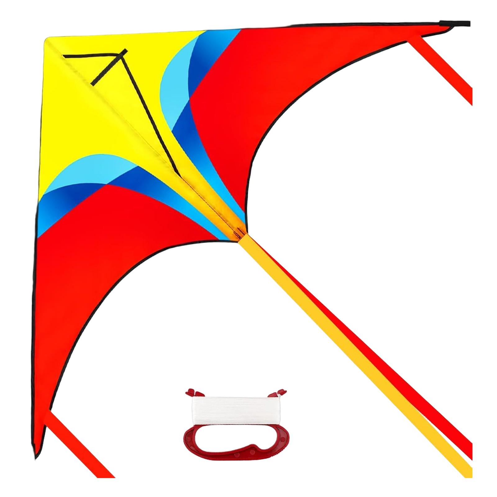 Large Kite For Kids & Adults - Easy To Fly Kite With String, Colorful Beach Kite For Outdoor Games,  Activities, Family Fun One Size