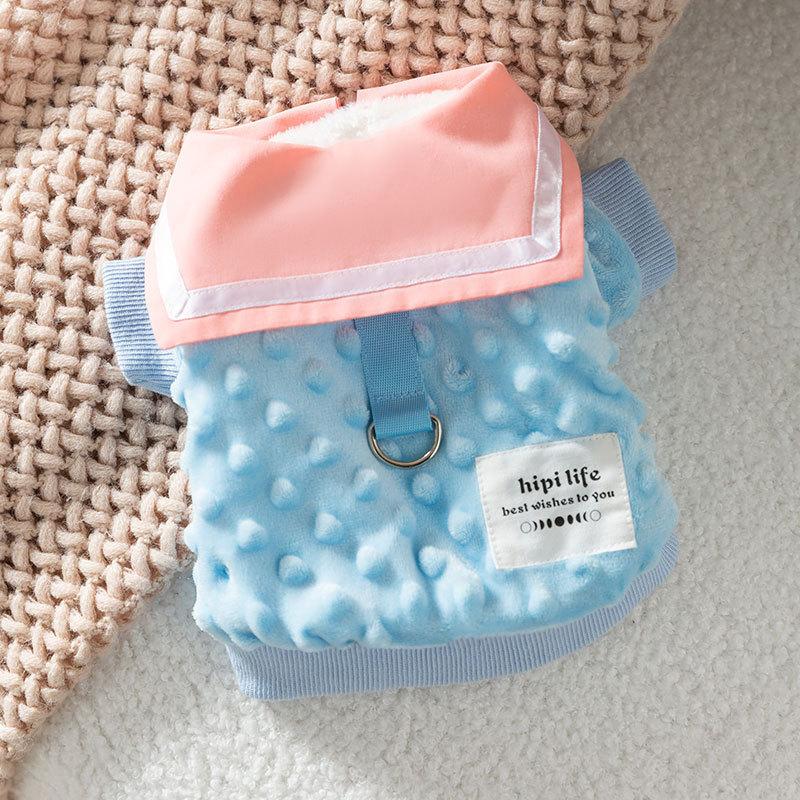 

Dog cotton-padded clothes to keep warm in autumn and winter, thickened two-legged bubble fleece clothes, small puppy teddy pet clothes M (recommended weight 5-4 kg)