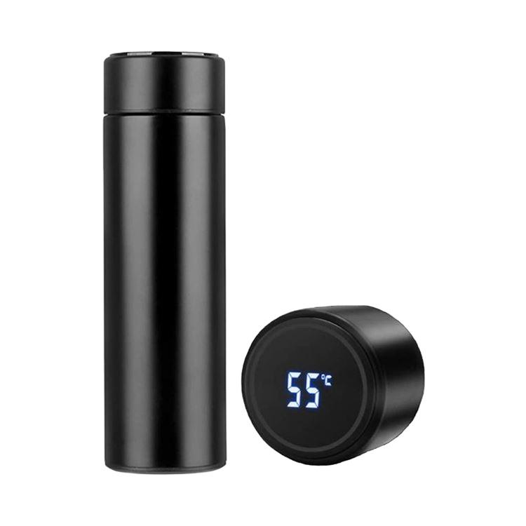 Intelligent Smart Water Bottle Vacuum Flask Temperature Display Mug With LED Touch Screen 17oz / 500ml чёрный