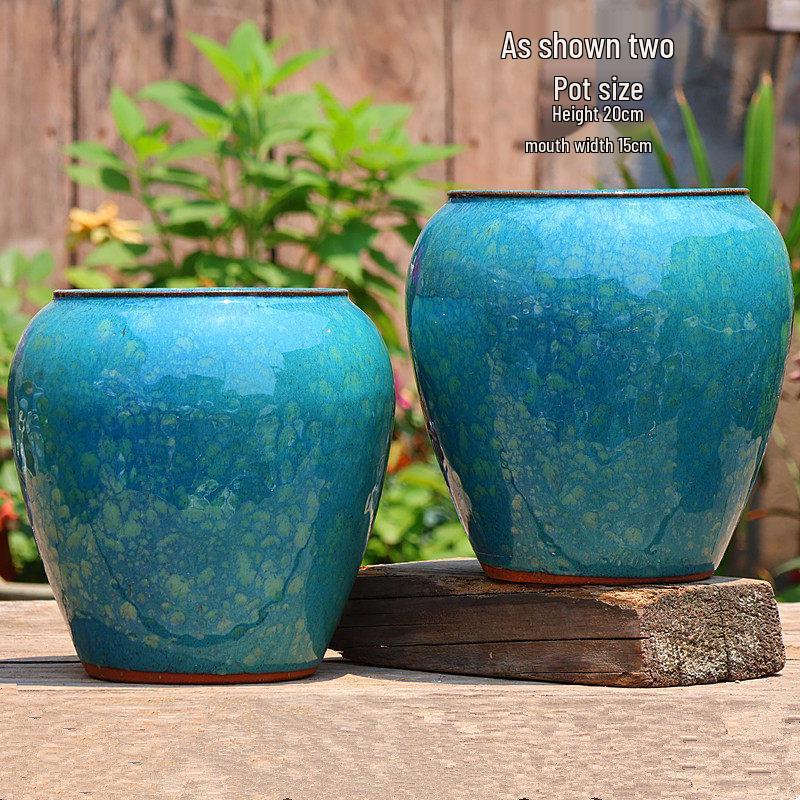 Handcrafted Large Ceramic Flower Pot for Tall Plants and Landscaping