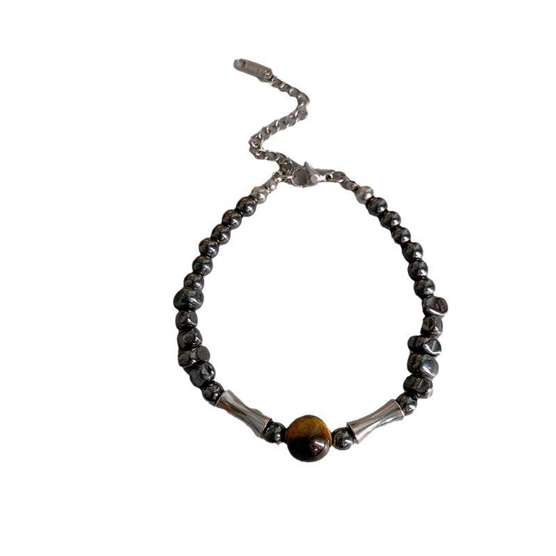 Men's High-End Titanium Steel Bamboo Bracelet - Unique Design, Ideal for Students, Couples, and Trendsetters