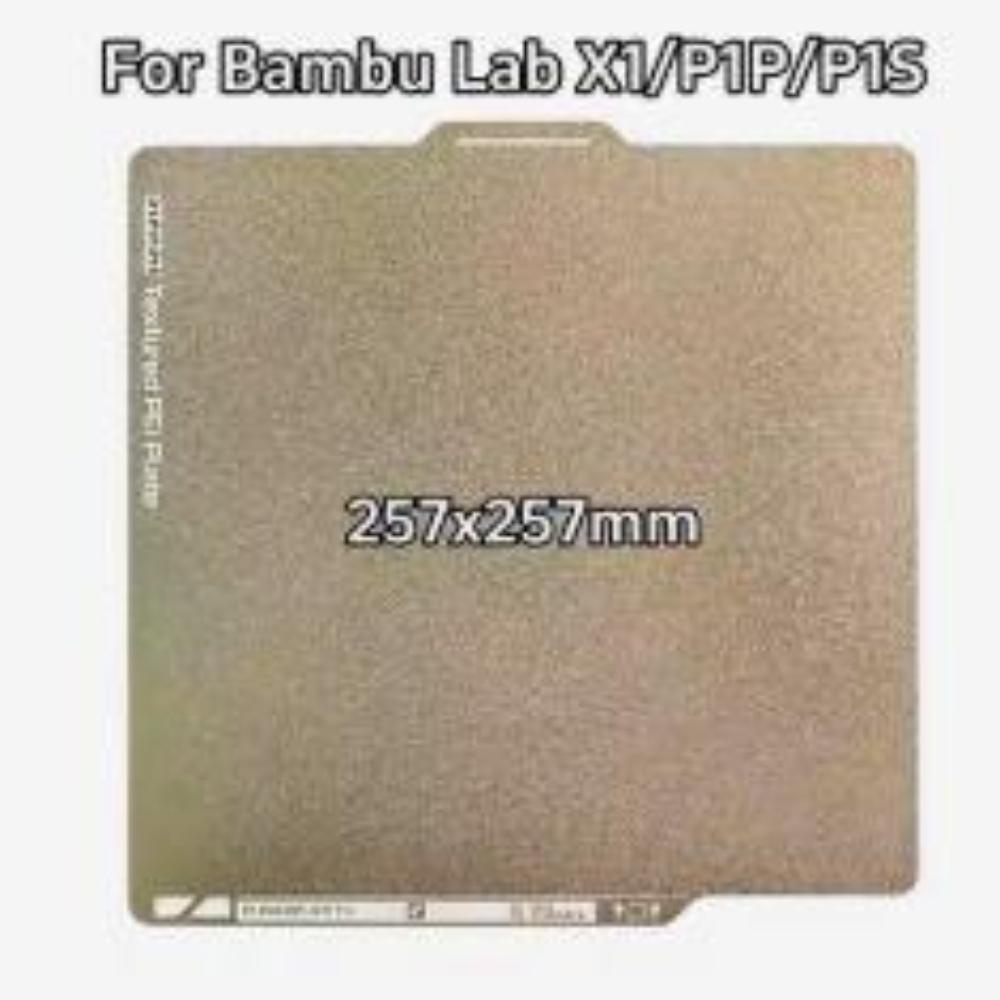 257×257mm Double Sided Textured PEI Steel Bed Plate for Bambu Lab X1 P1P P1S Removable 3D Printer Replacement Parts