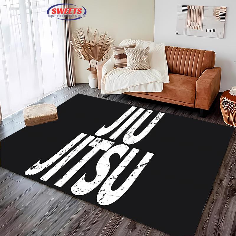 Jiu-Jitsu Warrior Japanese Bjj Gi & Black Belt Mma Rug,Carpet for Living Room Bedroom Sofa Doormat Decor Non-slip Floor Mat Gift