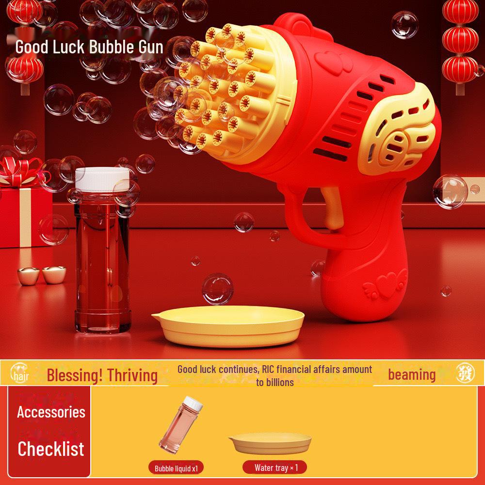 Popular Handheld Luminous Gatling Bubble Gun: Fully Automatic Bubble-Blowing Toy for Kids