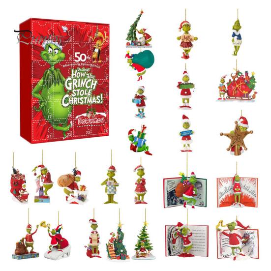 

Рождественский адвент-календарь 2024 24 шт. зеленые фигурки эльфов рождественский календарь обратного отсчета мультяшный набор кукол для детей и взрослых A