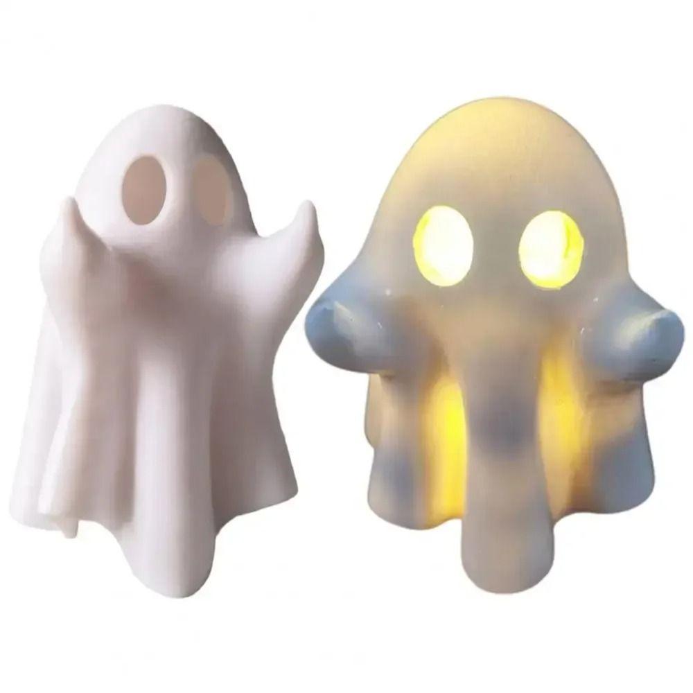 Cartoon Halloween Ghost Figurine Light Resin Night Light Ghost Sculpture Lantern Children