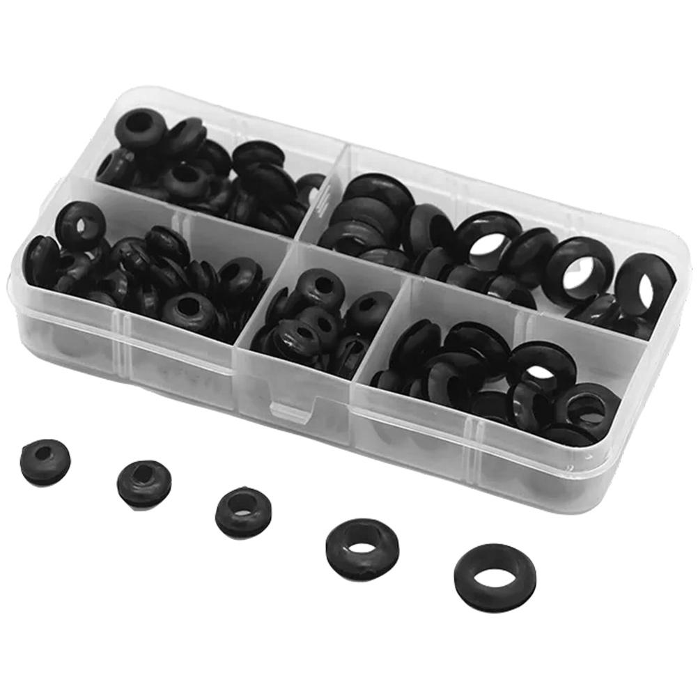 105 Pcs Wire Rubber Grommet Washers Ring Grommets Wiring Kit Plug Suite Hole Plugs for Holes Protection