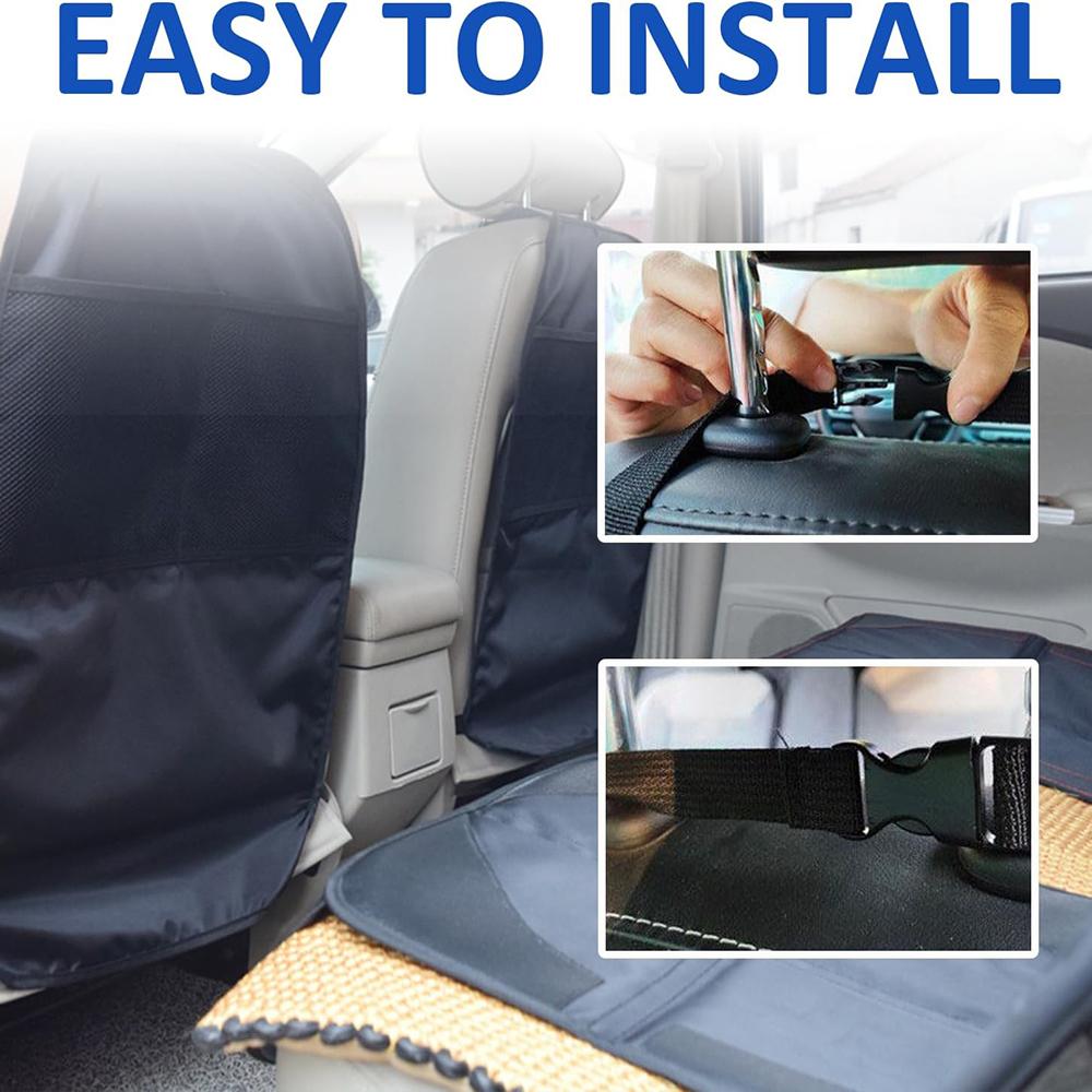 Car Seat Protector Mat for Child Safety Seat Anti Kick Seat Cover with Mesh Pocket