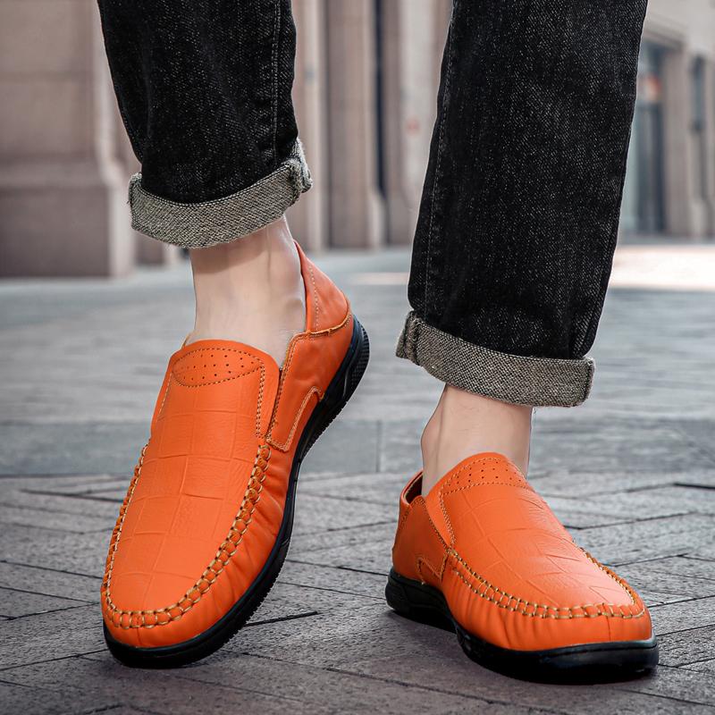 Pánské boty z hovězí kůže, ležérní nazouvací formální mokasíny, pánské mokasíny italské černé pánské řidičské boty