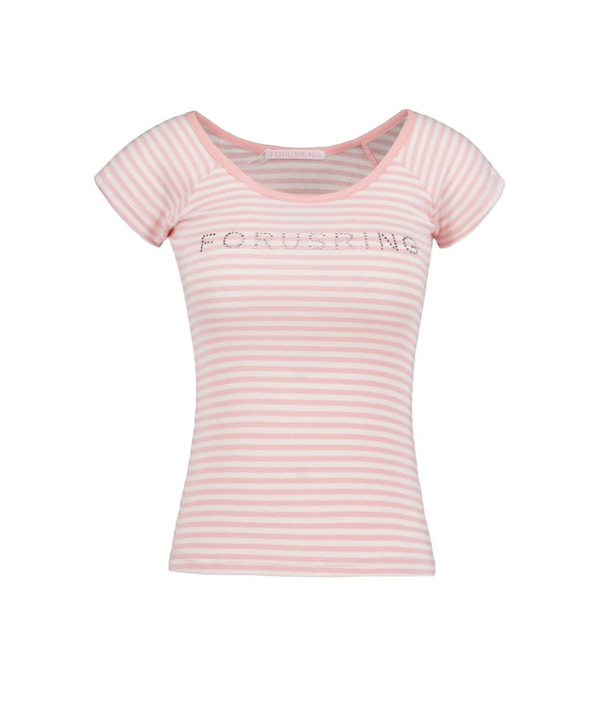 Poeoling B.Jewel Logo Tee (Pink Stripe)