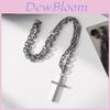 Titanium Steel Cross Pendant Necklace With Polished Finish For Men And Women