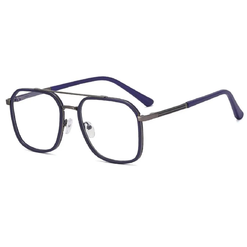 Retro Square Metal Big Frame Eyewear +1.75 Men Reading Glasses Stylish Designer Double Bridge Anti Blue Light Hyperopia Glasses