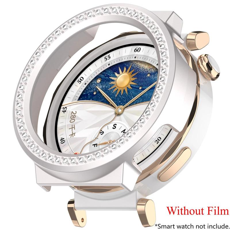 Bling PC Pusta Obudowa Dla Huawei Watch GT5 GT4 41mm Osłona Ochronna Zderzak Smart Pasek Diamentowy Zderzak Ochronny Dla Huawei GT5