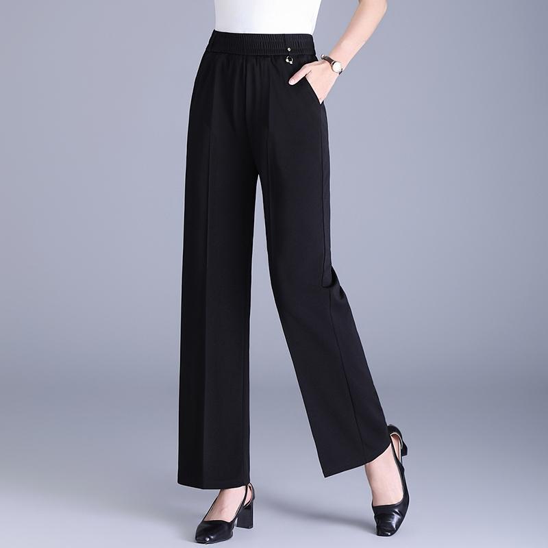 Women's Plus Size High Waist Cropped Wide Leg Pants – Elastic Waist Stretchy Trousers (Sizes XL-6XL) for Summer