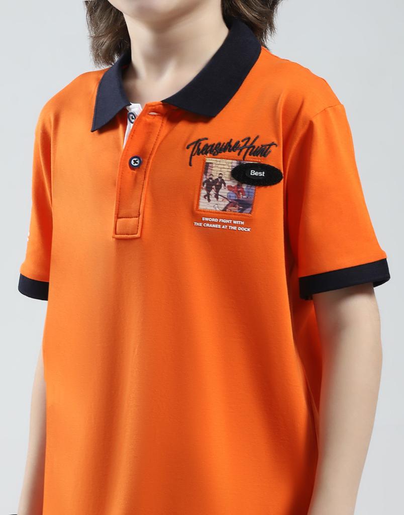 Monte Carlo Boys Printed Collar Neck Tshirt