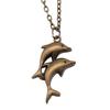 Mermaid Dolphin Ocean Life Pendant Antique Bronze Metal Men Collar Necklace Fashion Gift