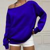Women's Off Shoulder Long Sleeve Sweatshirt Loose Fit Streetwear Pullover Top