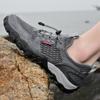 Men’s Outdoor Hiking Shoes Grey Driving Shoes Casual Slip on Summer Black Mesh Shoes Plus Size 45 46