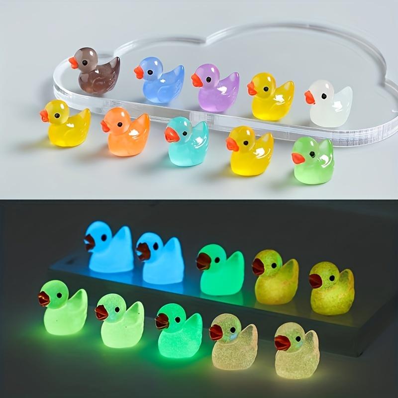 

60 шт. светящиеся утки украшения мини утки смоляные крошечные декоративные статуэтки садовые фигурки домашний декор для вечеринок, подарков на день рождения праздник (Ассортимент цветов) Mixed color 60pcs