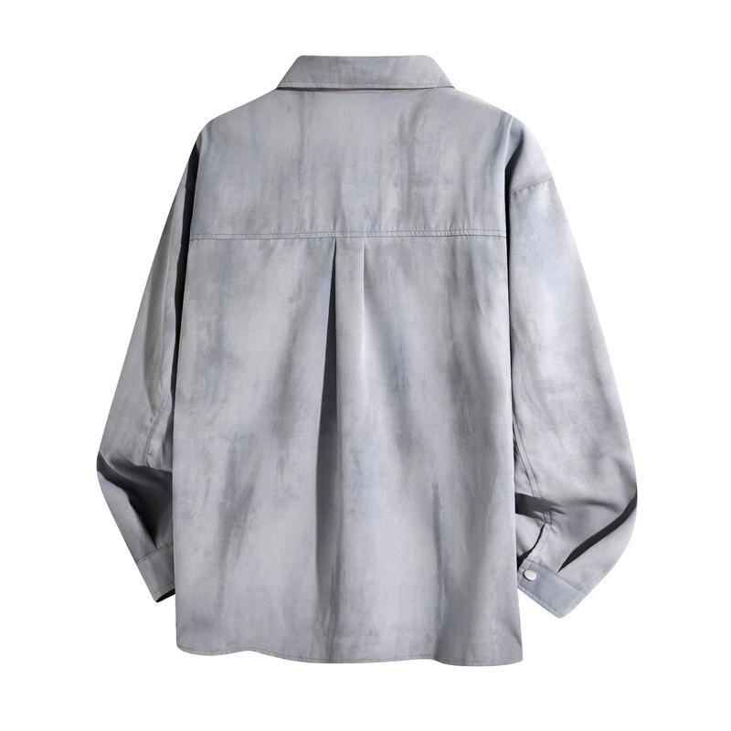 Tie-dye Shirt New Coat Autumn and Winter Trendy Corduroy Top Work Pocket Long-sleeved Shirt