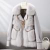 Winter Jacket Women's Fur Integrated Short Jacket Imitation Fox Fur Grass Jacket Female Patchwork Down Cotton Jacket