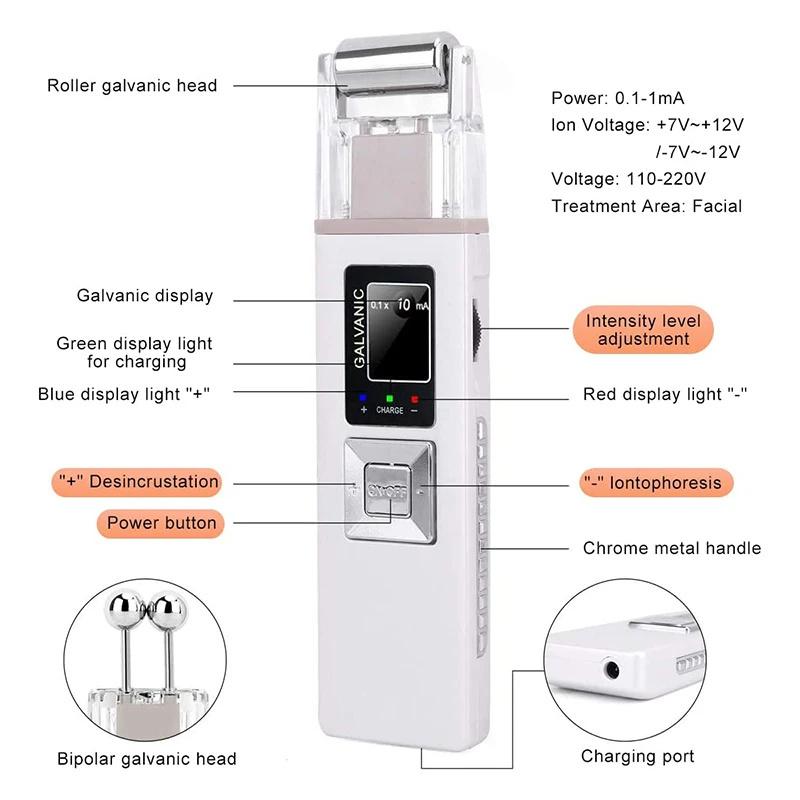 Galvanic Skin Firming Machine Microcurrent Facial Device Face Lift Massager Roller for Skin Care Anti-Aging Home Beauty Salon