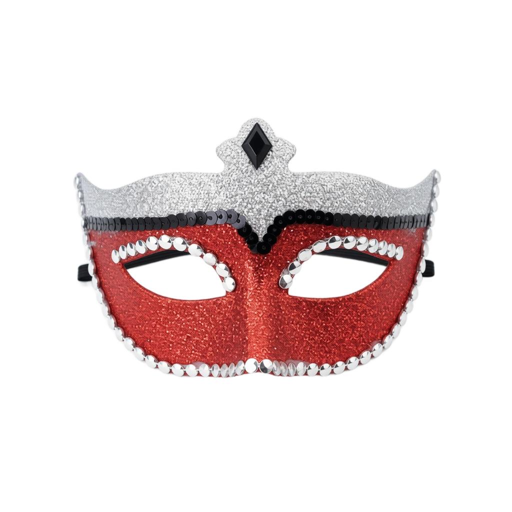 Princess Half Face with Rhinestones for Halloween Christmas Party Costume