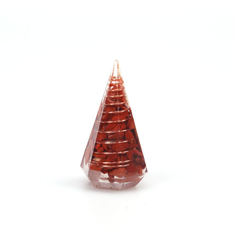 Hexagonal Seven-Color Crystal Stone Resin Pendulum Yoga Ornament