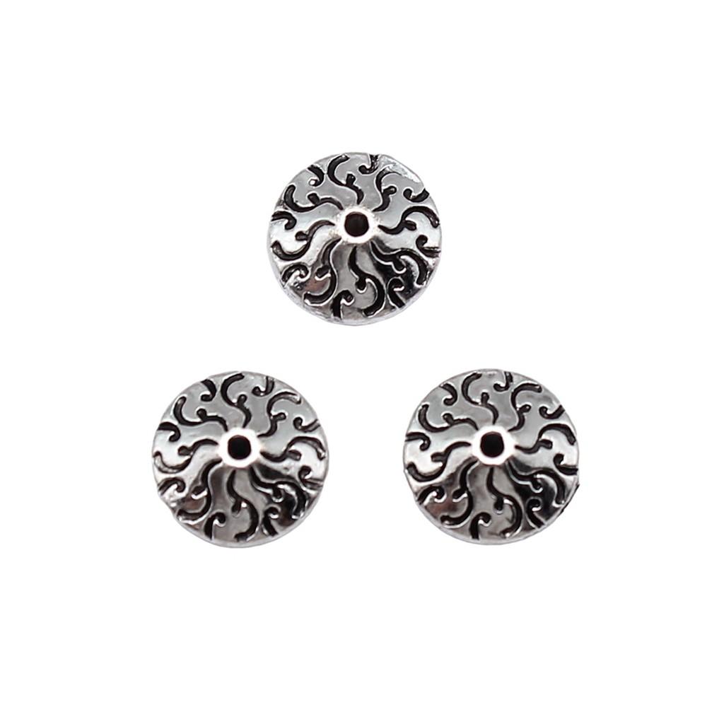 Multi Color Flower Edge Spacer Beads Metal Charms For Jewelry Making Accessories