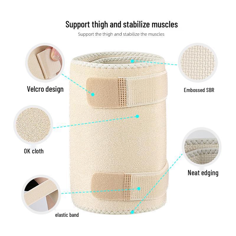 Adjustable Thigh Compression Sleeve & Leg Guard for Sports and Running - Skin Tone
