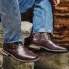 Fashion Luxury Handmade Embroidery Mens Boots Retro Western Cowboy Boots Outdoor Knight Boots for Men Mid-calf Leather Boot Botas Hombre