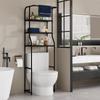 3-laags Opbergrek boven het toilet Vrijstaand Badkamer Organizer met Handdoekhouder Ruimtebesparend Kastje Planken Unit