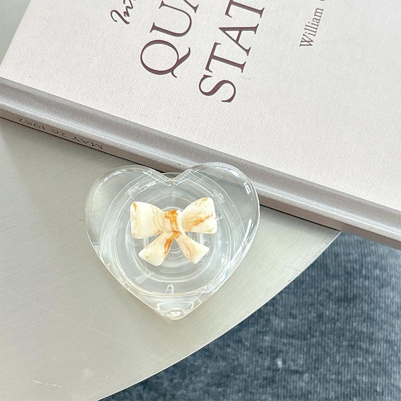 Transparent Mobile Phone Airbag Bracket, Paste-Type Love Bow Air Cushion, Retractable Desktop Support Frame, Lazy Ring.