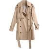 Temperament high-end double-breasted medium and long trench coat, spring and autumn new thin women's clothing, spring, high-end coat