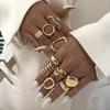 5-10 Pcs/Set Fashion Gold Color Irregular Geometric Open Rings For Women Men Vintage Punk Metal Knuckle Joint Ring Party Jewelry