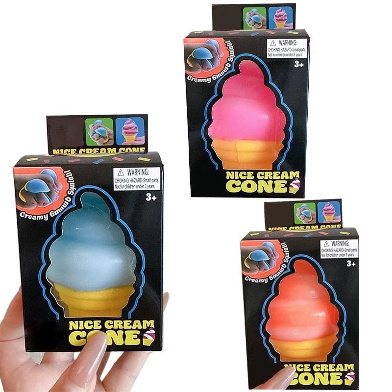 Kawaii Ice Cream Cone Squishy Toy Series Confirm The Style Blind Box Stress Relief Fun Toys Mystery Box Surprise Gift
