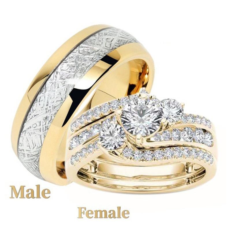 Luxury Womens Fashion Couple Ring Diamond Ring Promise Rings Bride Romantic Wedding Engagement Ring for Women and Men Lover Rings Jewelry Gift