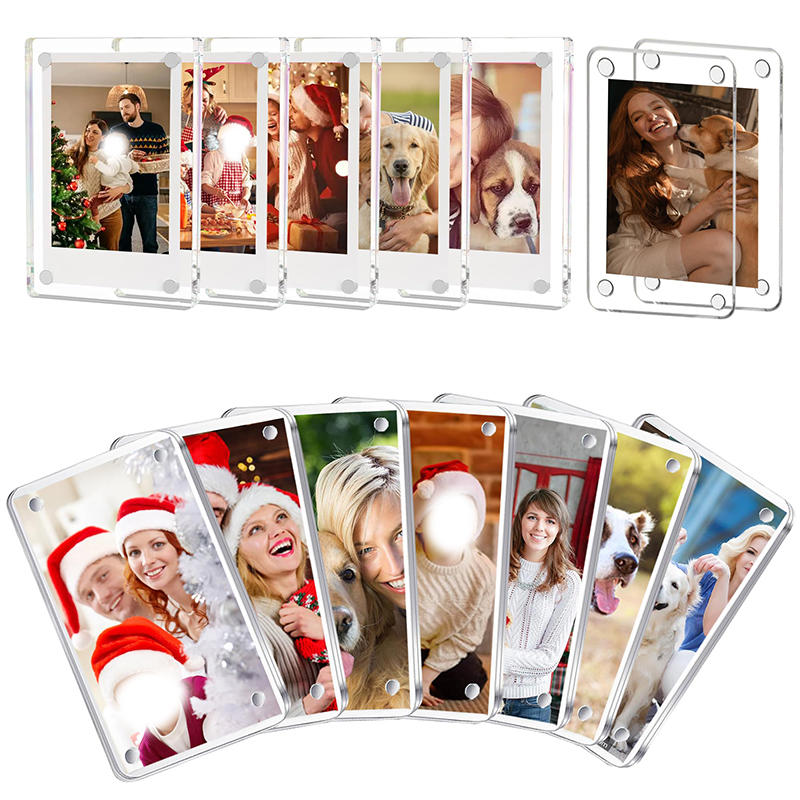 1/6pcs Acrylic Fridge Magnetic Picture Frame Magnetic Transparent Phots for Fridge Locker and Wall Decoration
