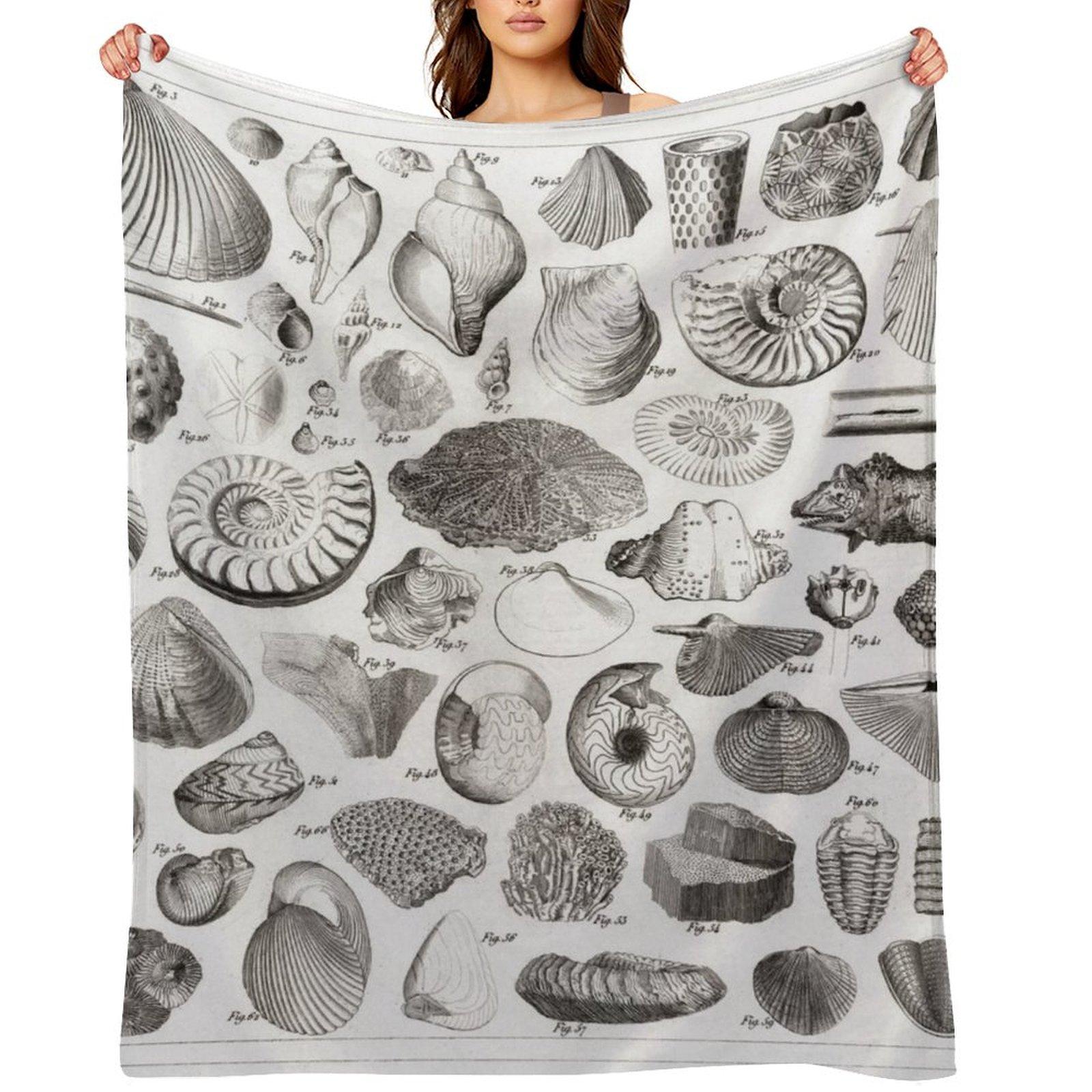 1857 Diagram Paleontology Fossils Throw Blanket Large KidS Sofa Throw Summer Blankets 102x76cm(40x30in)