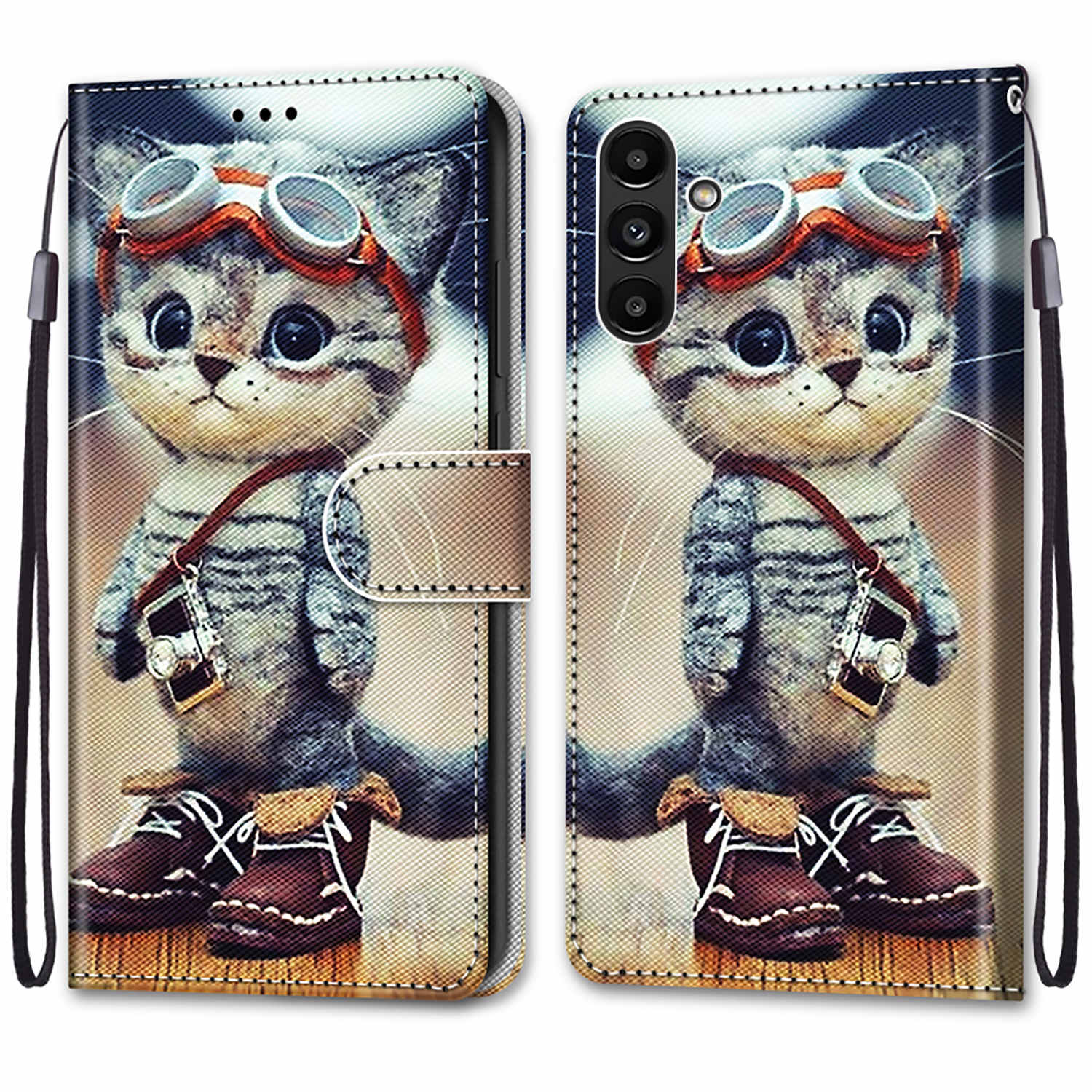 

Роскошный окрашенный кожаный чехол-кошелек в стиле книги, защитный чехол для Samsung Galaxy A26 A36 A16 A55 A56 A35 A24 A25 A15 A05 A05s/Samsung A15 A14 A04S Samsung Galaxy A54 5G