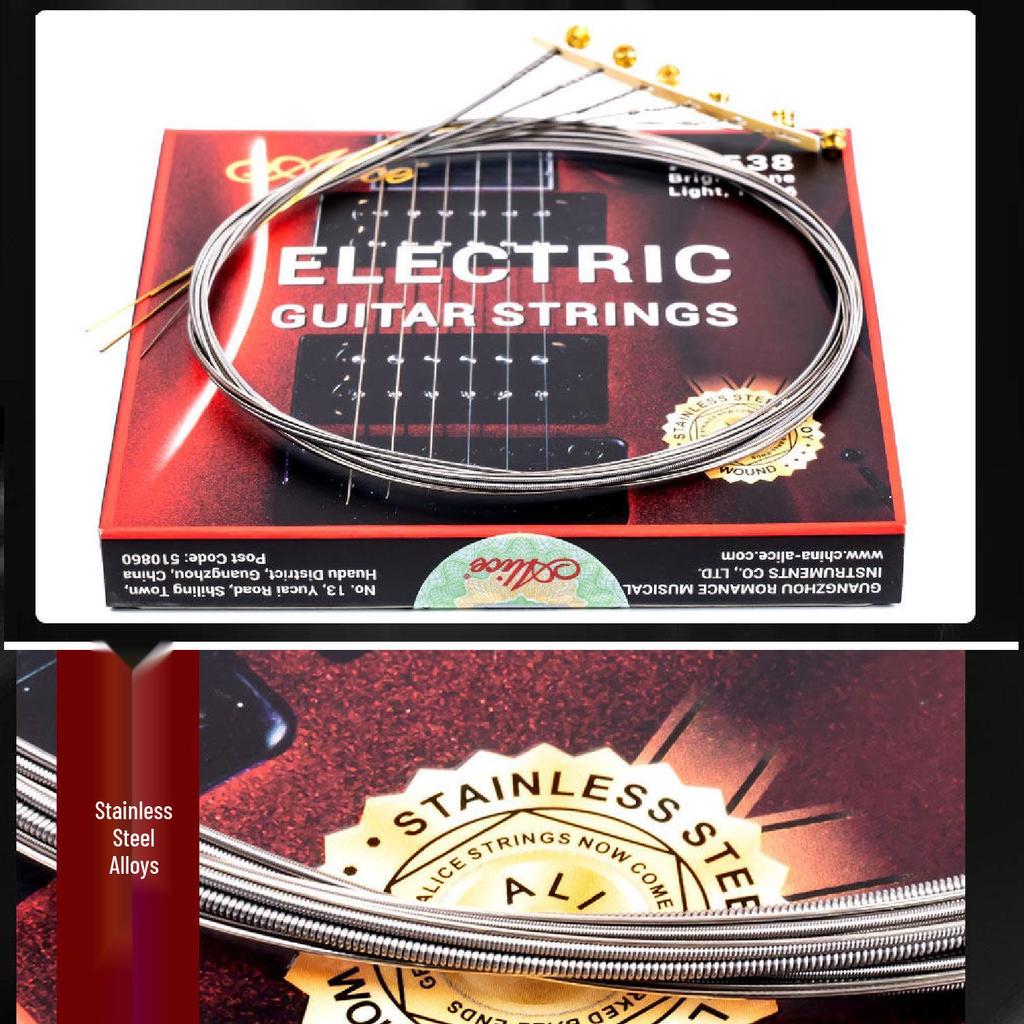 Alice AE538 Electric Guitar Strings Set: Complete Steel Wire Set with 1st and 2nd Strings